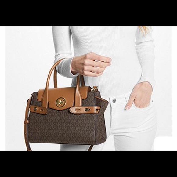 SOLD!Michael Kors Carmen Medium Logo and Faux Leather Belted Satchel** SOLD **** - Picture 5 of 6